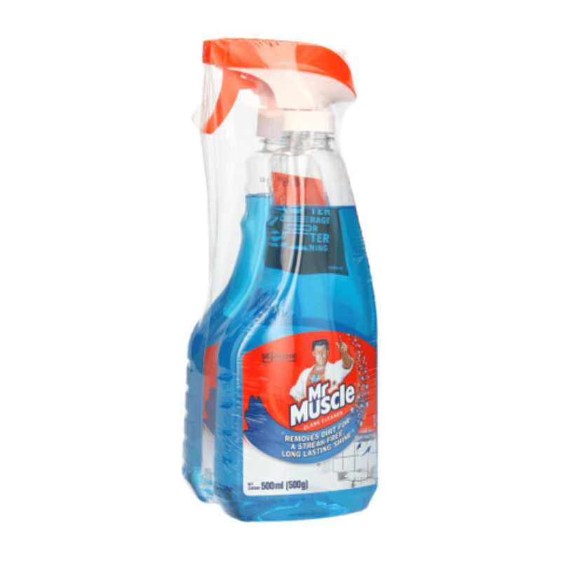 Mr Muscle Glass Cleaner Bottle and Refill 500ml x 2 – Qiksmart